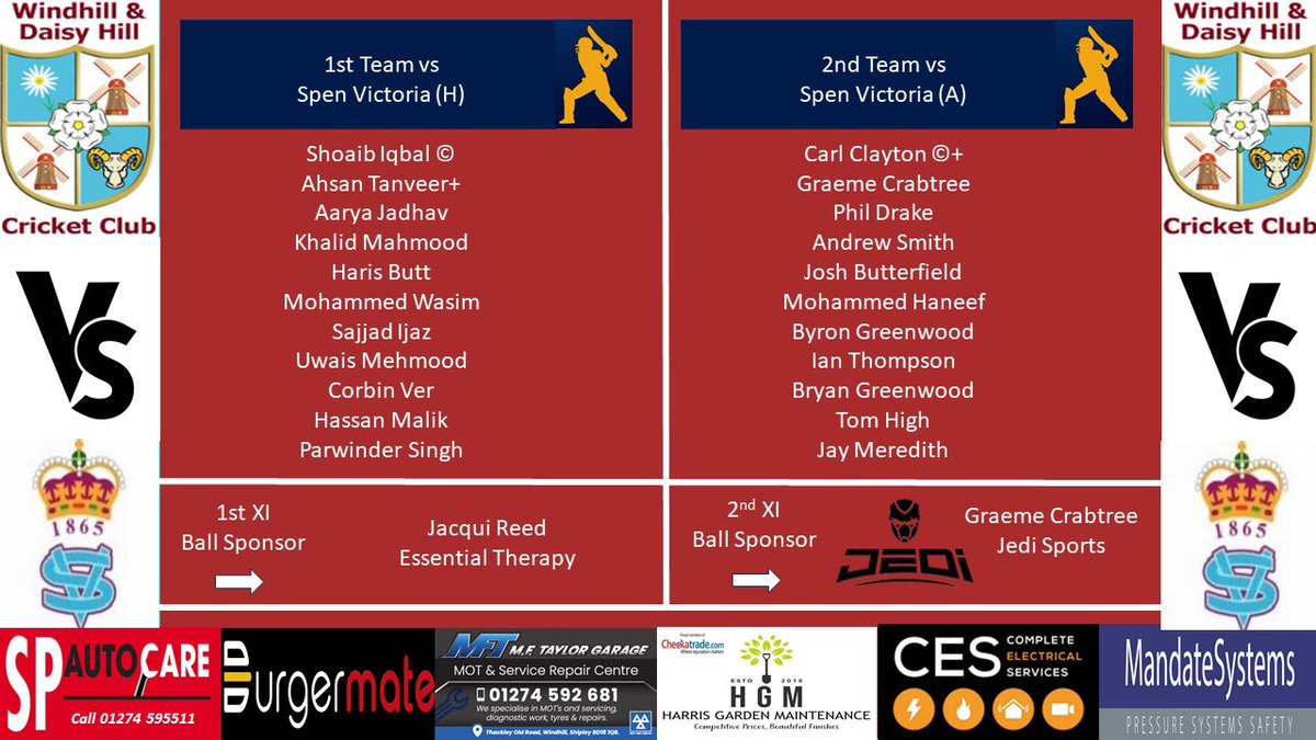 Windhill & Daisy Hill CC (@whdhcc) on Twitter photo Team news for this weekend game against <a href="/SpenVictoriacc/">Spen Victoria CB&AC</a> with both teams looking to make it 4 wins in a row #upthehills Team news for this weekend game against <a href="/SpenVictoriacc/">Spen Victoria CB&AC</a> with both teams looking to make it 4 wins in a row #upthehills