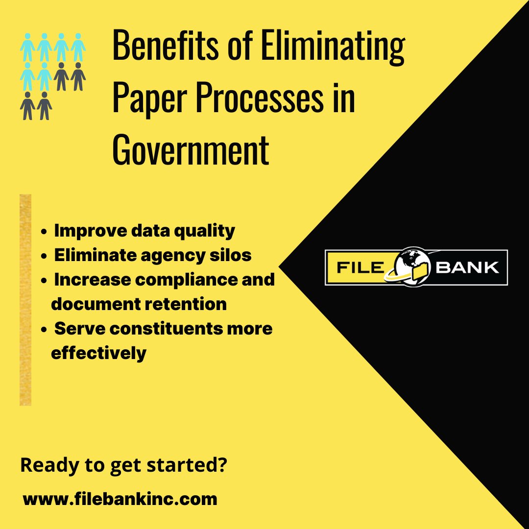 FileBankInc's tweet image. Find out how FileBank has helped many federal, state and local government offices transform redundant and archaic paper processes into solid, secure digital records management systems. #SaveWhatMatters #AllInOnePlace #FileBankInc #JumpToDigital