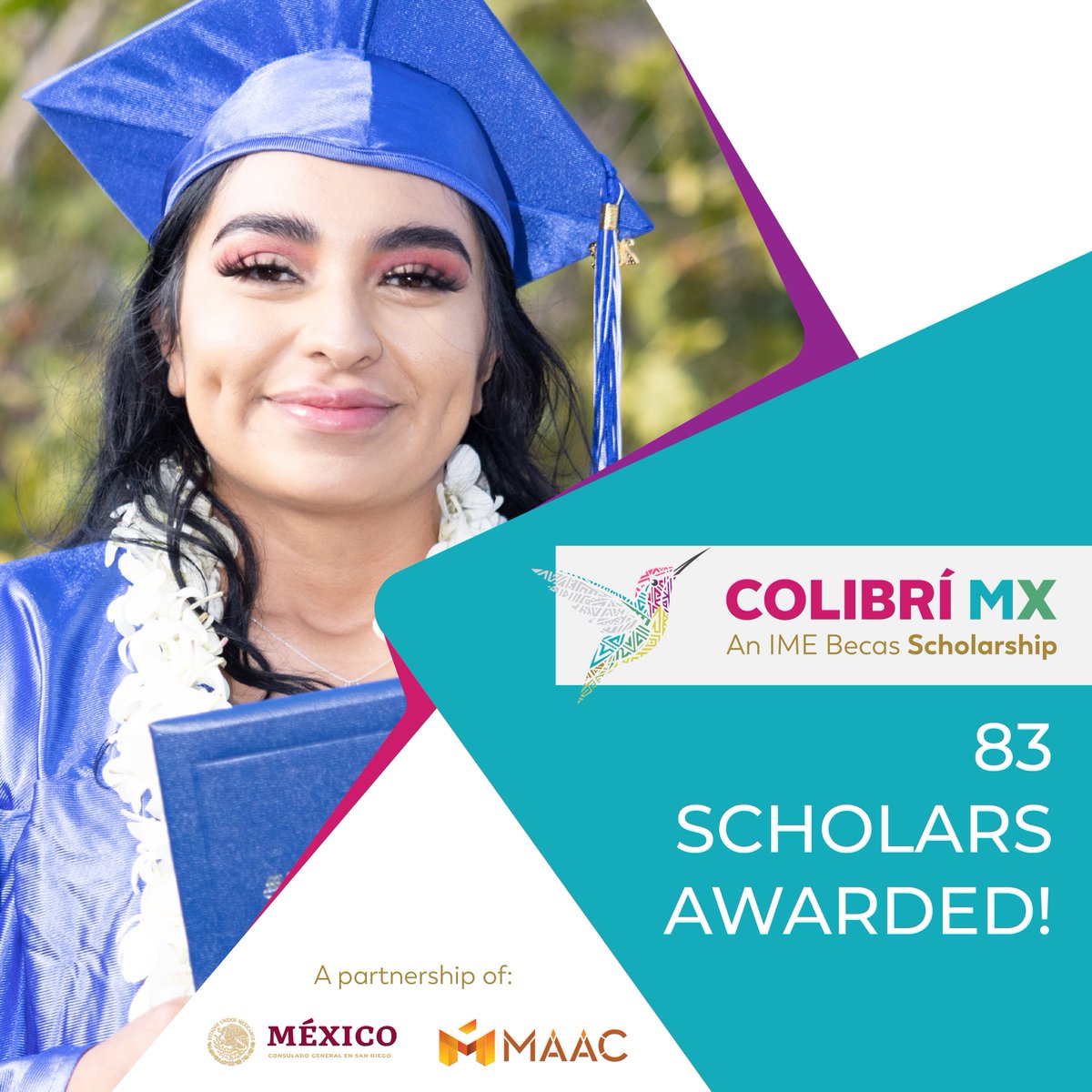 colibrimx1's tweet photo. The 2023 @ColibriMX1 program is thrilled to award 83 outstanding students with scholarships! 🎉🙌 Congratulations students!

Keep an eye out, we will be highlighting our amazing scholars soon!

#ColibriMXScholarship #HigherEducation #CollegeScholarships https://t.co/7C9vilRfGc