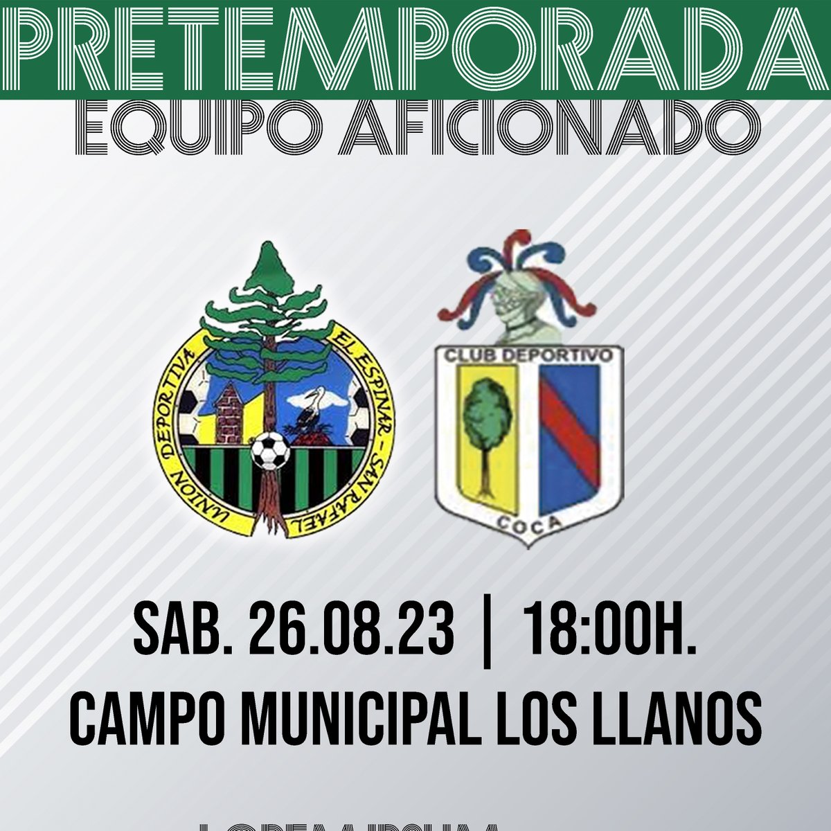 UDElEspiSanra's tweet photo. PRETEMPORADA ı AFICIONADO A
🆚 C.D. Coca
🕰 18:00 h.
🏟 Campo Municipal de Los Llanos
#vamosunión #123unión #somoslaunión #familiaverdinegra #fútbol #deporte #valoresdelclub #humildad #deportividad #esfuerzo #corrección #amistad #coraje #elespinar #sanrafael
💚🖤💚🖤💚🖤💚🖤💚🖤 https://t.co/qApYdHF6aw