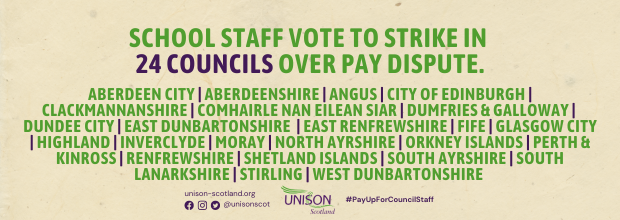 unisonscot's tweet photo. School staff vote to strike in 24 councils in Scotland in local government pay dispute

This is UNISON’s strongest ever strike mandate in local government, which shows the level of anger felt by staff. #PayUpForCouncilStaff

https://t.co/8OPHugaX3e https://t.co/Ct9BT0YGIM