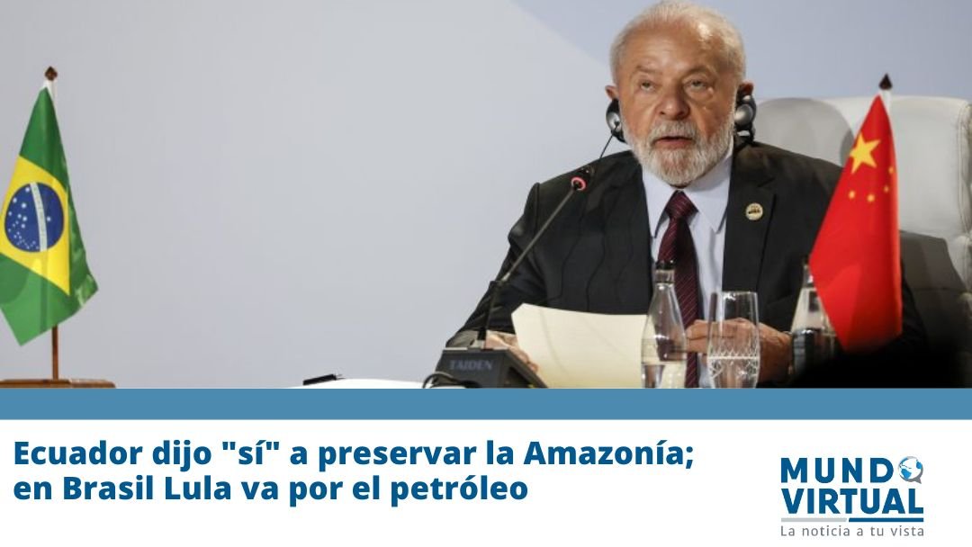 MundoVirtual_Do's tweet photo. Ecuador dijo "sí" a preservar la Amazonía; en Brasil Lula va por el petróleo.
.
.
https://t.co/3a8JakGlhr https://t.co/KibLdePxCl