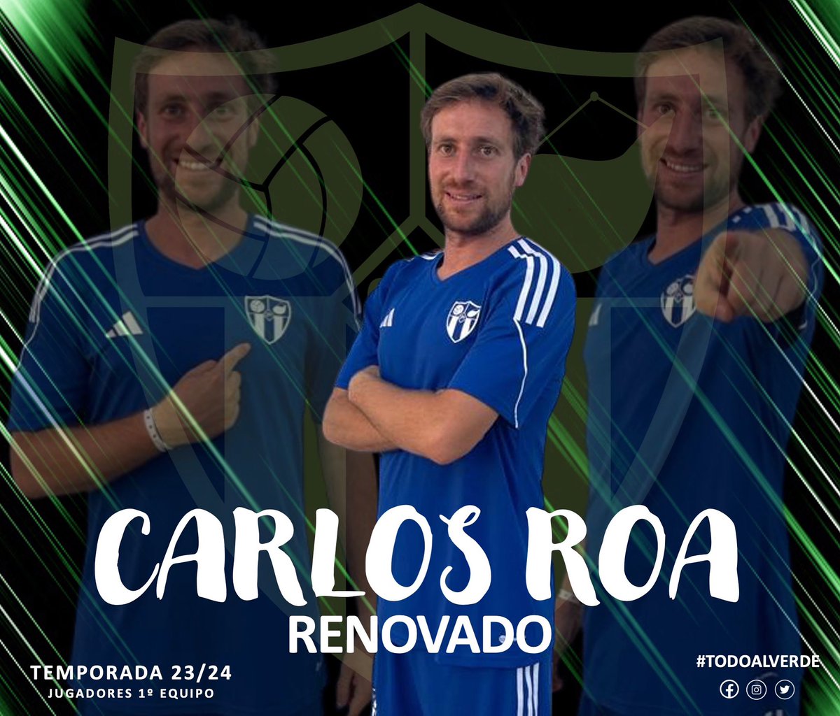 PERISO C.F. (@perisocf) on Twitter photo 🤝🏻 RENOVADO
Carlos Roa (<a href="/carlosdlf7/">Carlos Roa</a>) renueva con el club y seguirá vistiendo de verde la próxima temporada con el Primer Equipo 7️⃣
#TODOALVERDE💚🖤 🤝🏻 RENOVADO
Carlos Roa (<a href="/carlosdlf7/">Carlos Roa</a>) renueva con el club y seguirá vistiendo de verde la próxima temporada con el Primer Equipo 7️⃣
#TODOALVERDE💚🖤
