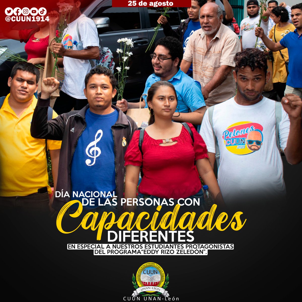 #25deagosto // Saludamos el día nacional de las personas con capacidades diferentes, en especial saludamos a nuestros estudiantes protagonistas del programa Eddy Rizo Zeledón.

#CUUN1914