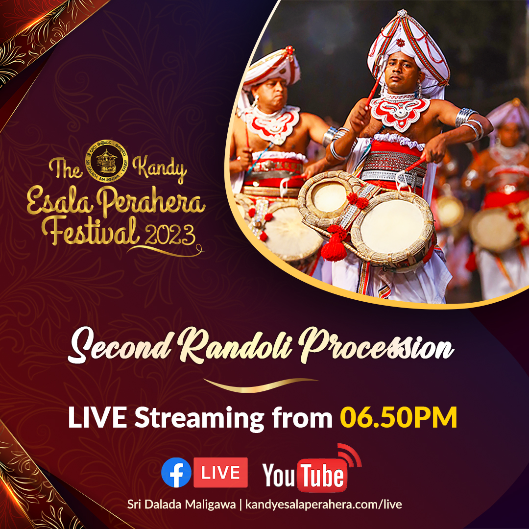 SriDalada's tweet photo. From 6.50p.m onward with Sinhala, Tamil & English commentary.
#KandyEsalaPerahera2023 #SriDaladaMaligawa #Kandy #SriLanka #SoSriLanka #Munchee #Amritha #RajaJewellers https://t.co/M9qoDeerHj