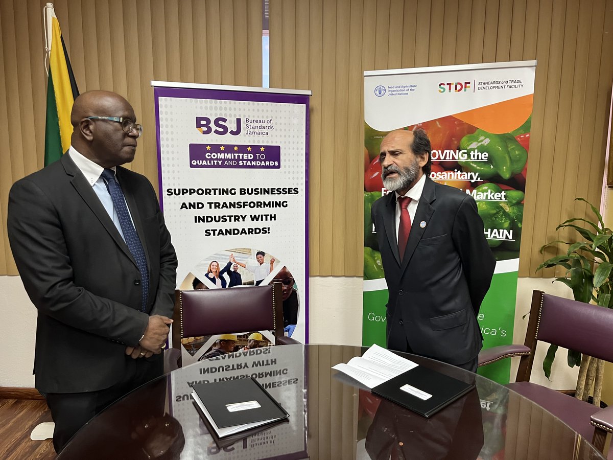 "A few months ago, we launched the project &amp; already we have made significant progress in executing activities according to plan. These activities are integral to the #FAO strategic objectives of achieving Better Production &amp; Better Nutrition." <a href="/Crispim_Moreira/">Crispim Moreira</a> 

<a href="/StandardsJa/">Bureau of Standards</a>