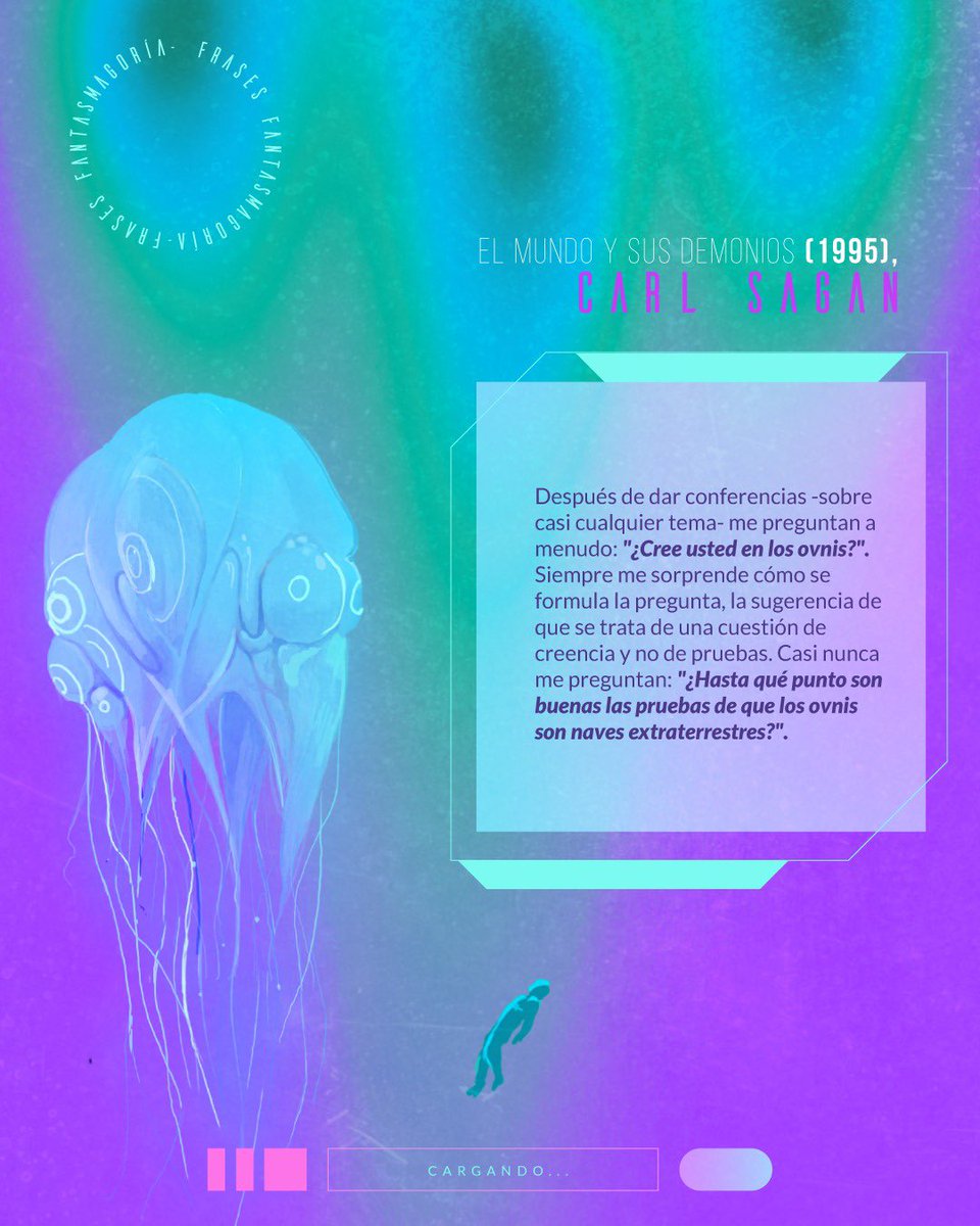 MFantasmagoria's tweet photo. Frases de Abducción.
Cargando... Fantasmagoría 5: La verdad está ahí afuera.
#Fantasmagoría5 #laverdadestáahíafuera #festivaldecine #cinedegénero #fantlatam #cine #cinema #filmfestival #conceptos #abducción #abdution #ufo #ovni #carlsagan #elmundoysusdemonios https://t.co/L5ZpPr1lbu