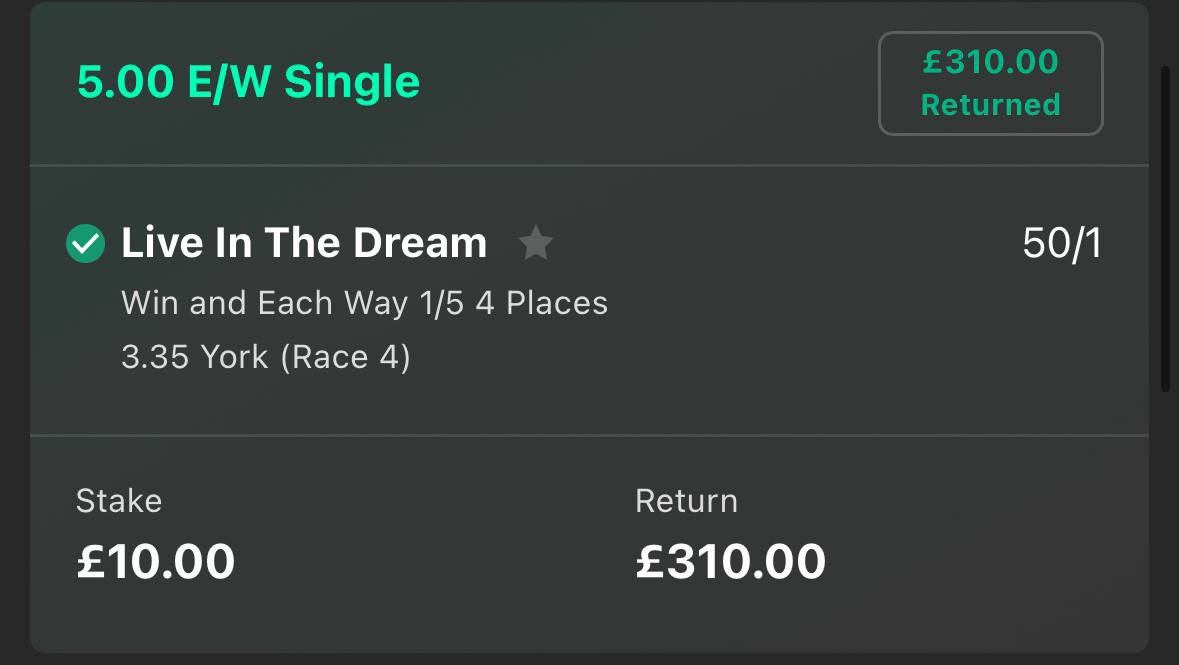 Well done <a href="/__MC7__/">Michael</a>  our resident horse guru - posted at 840am this morning in horse channel 😉

🏆🏆🏆

Roll on footie 
🍓