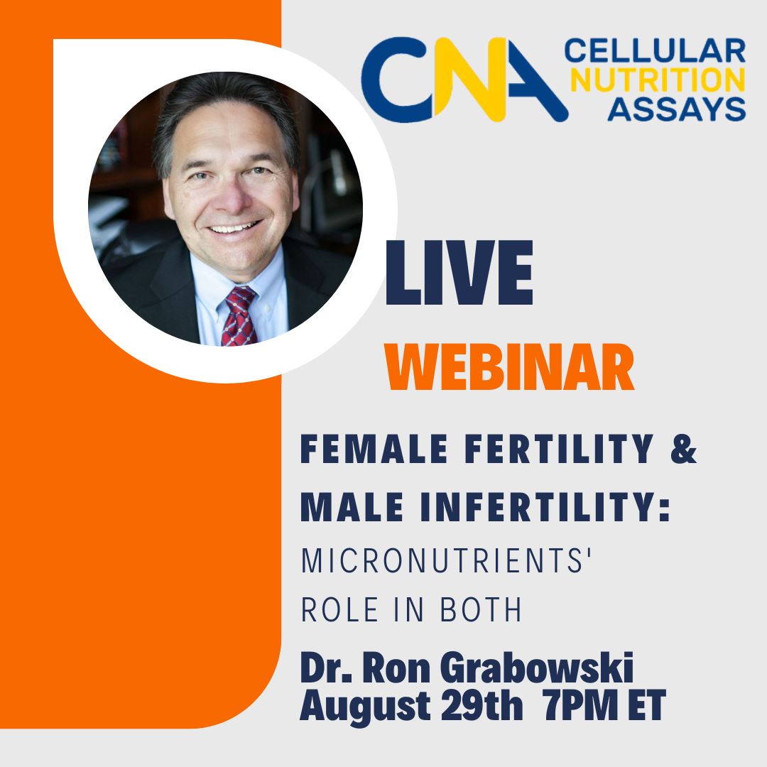 CellScienceSys's tweet image. Reserve Your Spot! 💡#livewebinar: &apos;#Micronutrients&apos; Role in #infertility &apos;, August 29, 2023 at 7:00 PM ET Dr. Ron Grabowski will discuss #femalefertility and #maleinfertility . Recording of #webinar will be made available to all registrants. 📷 #bloodtest lnkd.in/eRM9a4iK