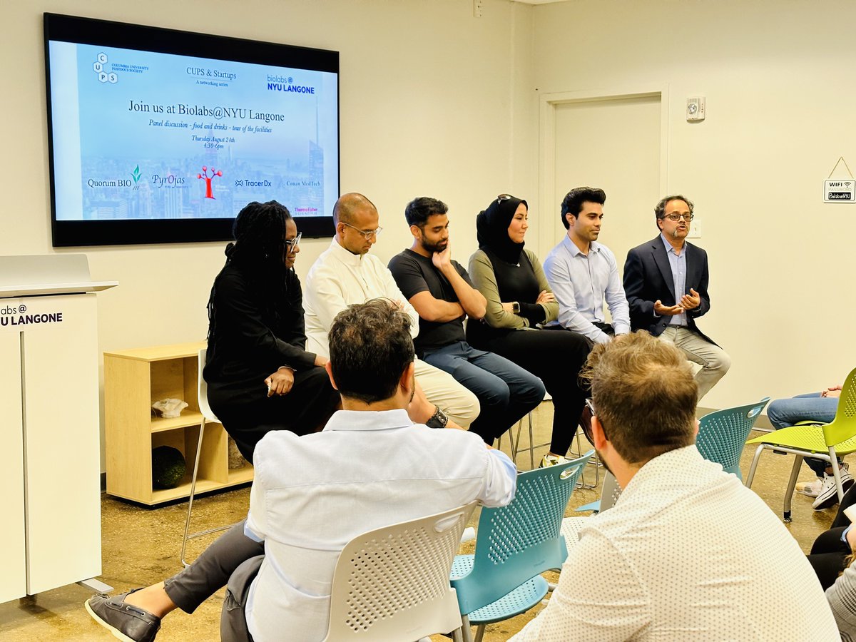 BioLabsNY's tweet photo. Thanks to @CUPostdocs, our sponsor @thermofisher and insightful speakers Anshu Goyal, Archis Bagati, Bayan Alturkestani, Gopal Ramachandran &amp; Sudharsan Dwaraknath for an inspiring panel. Valuable insights on entrepreneurship, mastering skills and continuous learning. https://t.co/4fzBsZAEfq