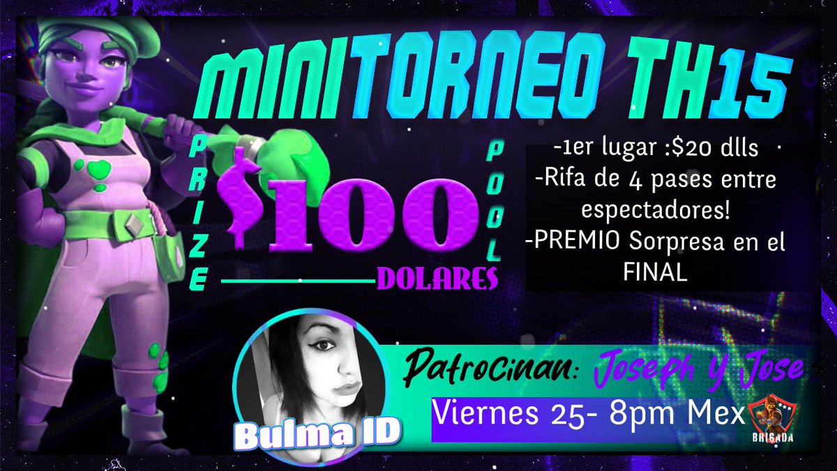BulmaId's tweet photo. 🤩MINITH15-MINITH15-MINITH15🤩

🏆PrizePool: $100 dólares! 
-1er lugar: $20
-Espectadores: Rifa de 4 pases de oro!
-Premio SORPRESA en el Final!!

▶Los esperamos ésta noche, 8PM Mex711pm Arg!
🔴 Transmisión en directo por https://t.co/9hmYkNnpyE https://t.co/D91T2gmQXC
