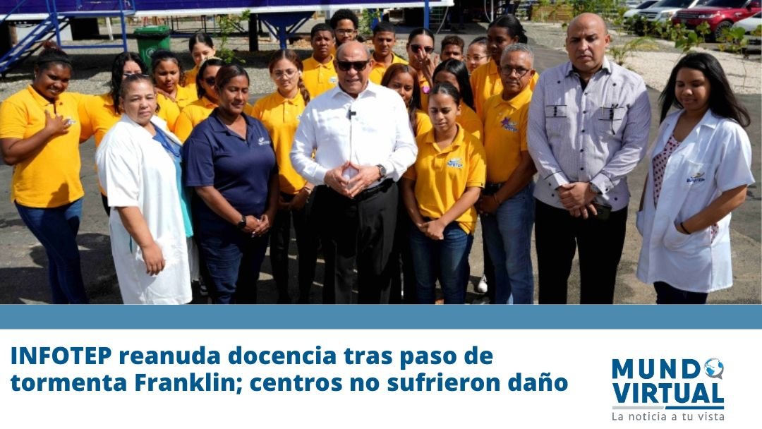 MundoVirtual_Do's tweet photo. INFOTEP reanuda docencia tras paso de tormenta Franklin; centros no sufrieron daño
.
.
https://t.co/IsySOoIrAJ https://t.co/QO9ZcXZIOI