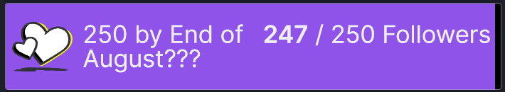 thesandwichard's tweet photo. You've helped me tremendously to get here to this point - nearly 250 followers!

I've been streaming now for 6 months, and I never thought I'd get here in ANY amount of time.

You've all been so nice, so generous, and so helpful along the way. I couldn't have done it without you! https://t.co/vHCoNoMifL