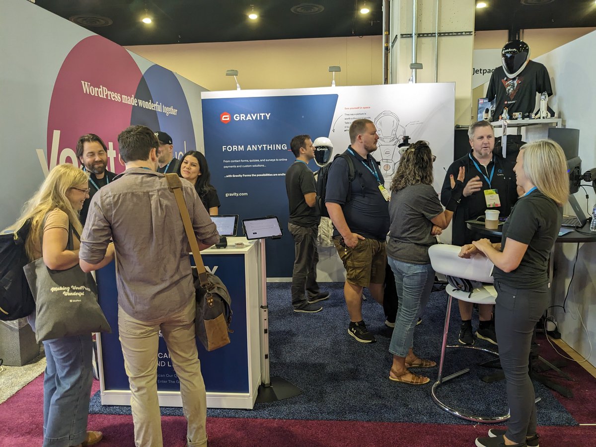 gravity's tweet photo. If you haven't already, be sure to head on over to our booth - enter our giveaway, build a form in VR, and grab some swag! 

#FormAnything #WordPress #WCUS https://t.co/hAvx7cq5vN