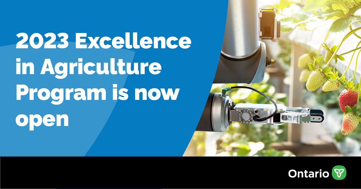 Do you have an agri-food innovation that deserves recognition? Apply to the Excellence in Agriculture program today at ontario.ca/agrifoodinnova… #Aginnovation #OntAg