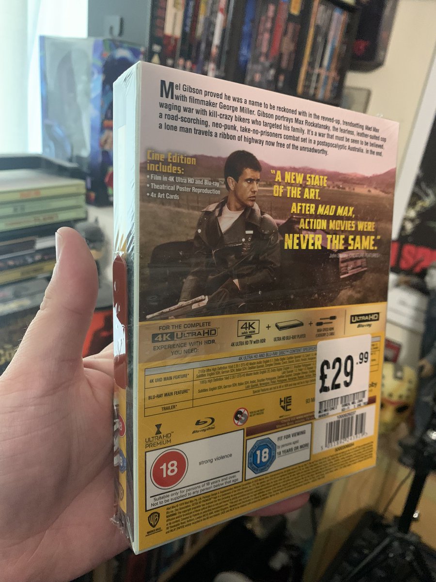 jasonimpey's tweet image. Awesome payday present @Rachel4118 picked up for me from @hmvmiltonkeynes #madmax #cultfilm #actionfilm #melgibson #georgemiller #4kuhd #hmv #cineedition