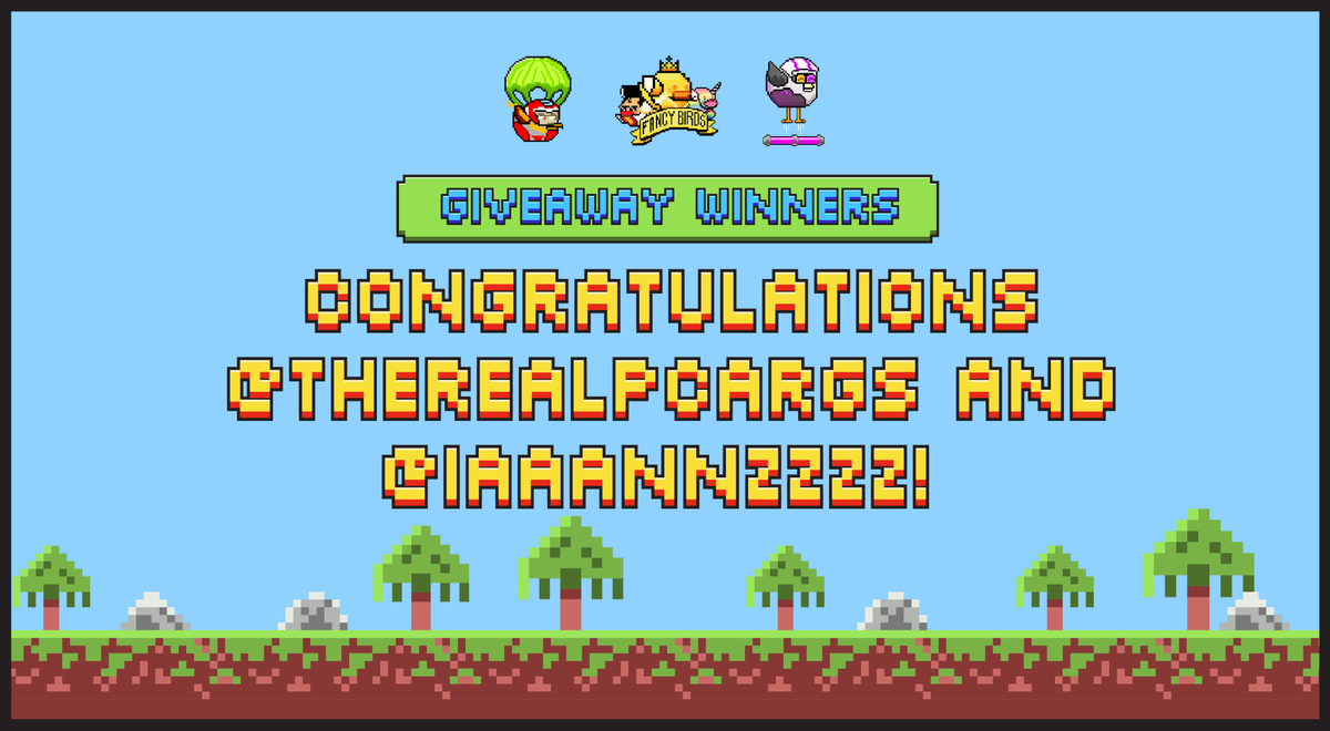 ✨Congratulations to the winners of our "End of the Summer" and "FGP Progressions giveaways!"

@therealpcargs and <a href="/iaaannzzzz/">iaN</a>

Check your DM's so you can receive your Fancy Baby Birds! 🐦