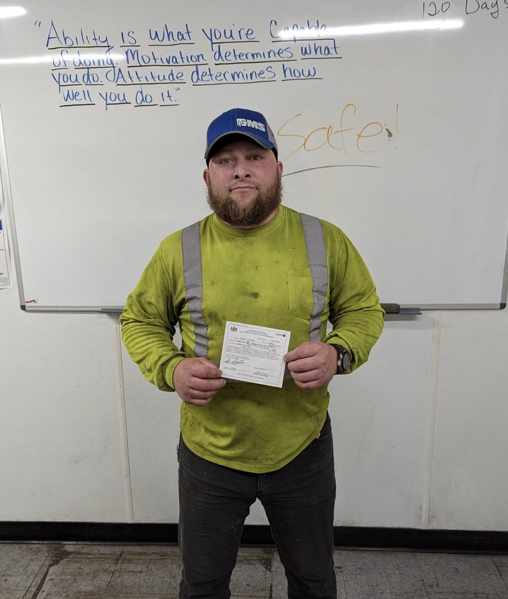 GMSMineRepair's tweet photo. Congratulations to Shaun H. on passing his PA Black Hat Test. He is an asset to the company. Be safe!
  
#gmsminerepair #mininglife #team https://t.co/ekleHPgcuq