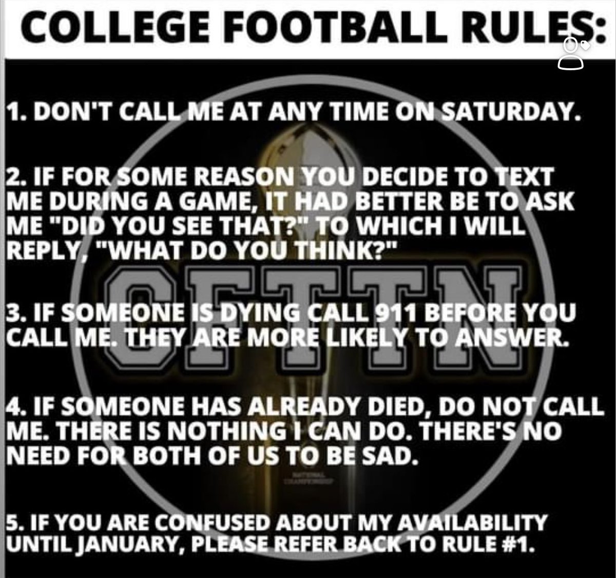 It’s that time of the year…. I take these rules seriously 〽️🏈