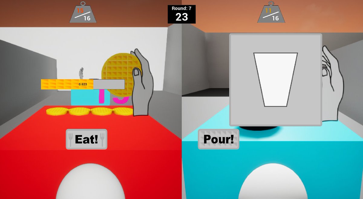 WeAreGameheads's tweet image. Our student team Daniel created a competitive 1 vs 1 alternative control game that uses actual waffle irons as a means to out-cook your opponent. Try it out at our annual Student Showcase happening tomorrow. RSVP now! bit.ly/gameheads9than…