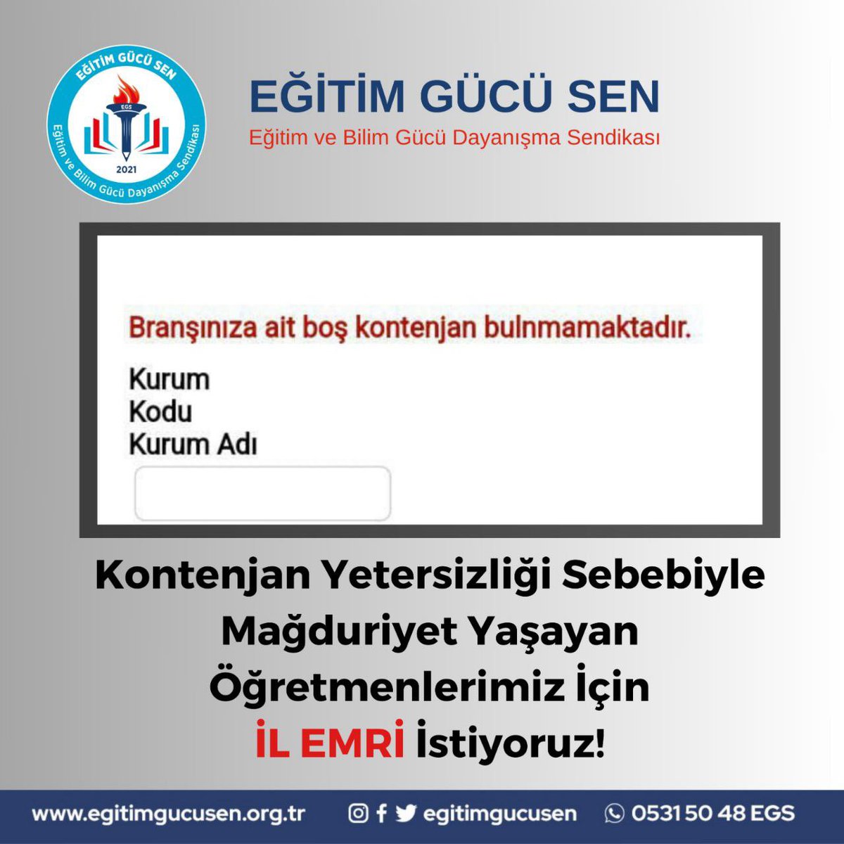 İl emri uygulaması insani bir durumdur, uygulanmalıdır. 
Ailesinden uzakta, çocuğunu göremeyen, tedavi olamayan, bu zor ekonomik şartlarda masrafi ikiye katlanacak olan öğretmen okulda verimli olamaz.
#ilemriŞart 
<a href="/cftcblnt/">Bülent ÇİFTCİ</a>
<a href="/Yusuf__Tekin/">Yusuf Tekin</a> 
<a href="/mebpgm/">Personel Genel Müdürlüğü</a> 
<a href="/tcmeb/">Millî Eğitim Bakanlığı</a> 
<a href="/tcbestepe/">T.C. Cumhurbaşkanlığı</a>
<a href="/RTErdogan/">Recep Tayyip Erdoğan</a>