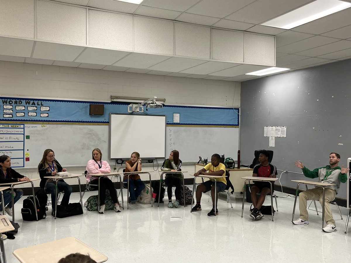 A little organized class discussion to recap the lessons of the week on this a Friday afternoon. Loved seeing these conversations with students reflecting and making real word connections in Coach Kelley’s class. <a href="/BrenhamJHS/">Brenham Junior High</a> <a href="/BrenhamISD/">Brenham ISD</a>