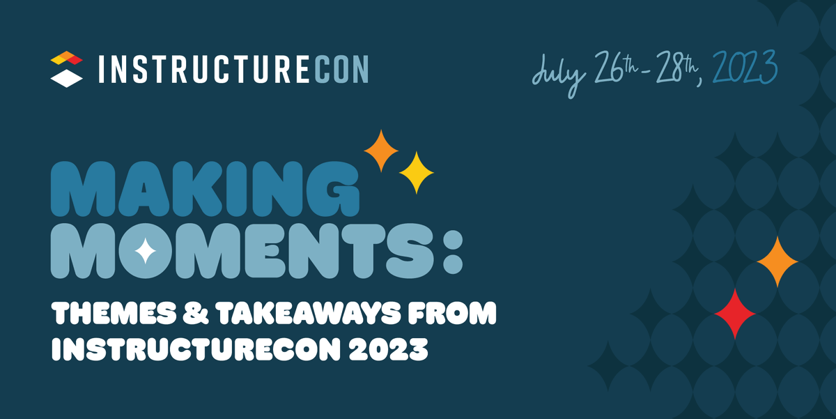 Instructure's tweet photo. We are dedicated to elevating #student success, amplifying the power of #teaching, and inspiring everyone to #learn together, and part of that is #INSTCon. If you want to relieve these moments or weren't able to join us, check out our recap report here: https://t.co/p6aly5Ycmv https://t.co/KuWPvrvCUn
