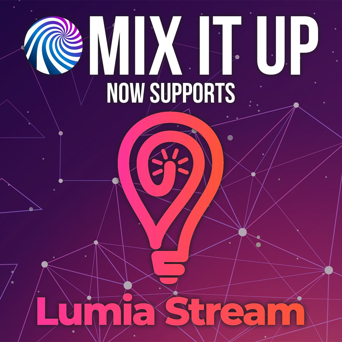 MixItUpBot's tweet photo. Dive into an illuminating experience!✨💡
Now you can connect Mix It Up to @LumiaStream  allowing viewers to control your smart lights and devices in real-time! 
If you're ready for a more vibrant stream, then glow on and grab the latest Preview Program update! https://t.co/rwpfmDQcij