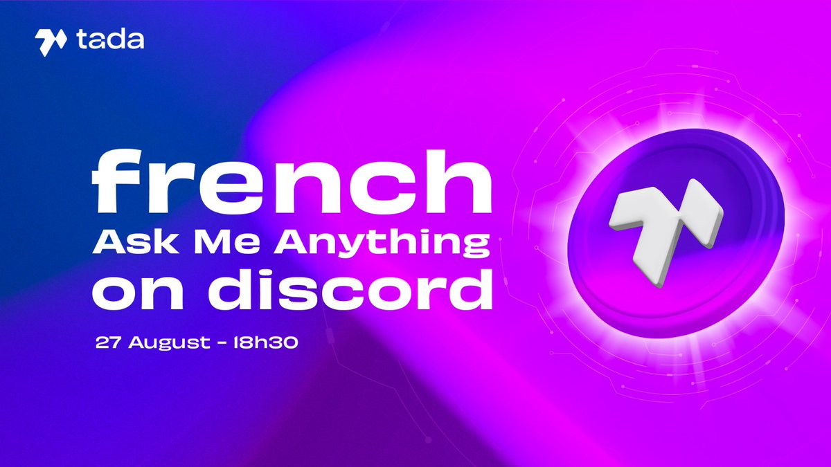 🔔 Friendly reminder, Ta-da Community! 

🚀 Our exclusive French "Ask Me Anything" (AMA) is near on Aug 27th, 6:30 PM. Prepare questions and join us in the "Ta-da voice" channel to shape the data future together! 🗣️🌐 #TadaAMA
