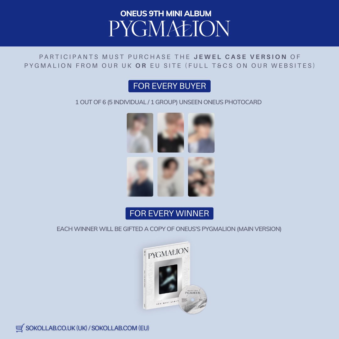 sokollab_uk's tweet photo. 📢 ONEUS Offline Fansign Event in London 🇬🇧

SOKOLLAB will be hosting ONEUS's first offline fansign event in London this September! Sales are LIVE now on our website. Read the details below to participate in our event👇🏻

📅 Event Date: September 22, 2023
🛒 Purchase period: 25/08/23 6PM to 16/09/23 6PM (BST)
📱Winners: 50 winners will be announced at both SOKOLLAB websites on 16/09/23 at 12PM BST

🎁  Random 1/6 (5 individual and 1 group) unseen ONEUS photocard for all buyers

🚚 UK and EU customers can shop customs-free only through the dedicated SOKOLLAB website ⬇️

🇬🇧 https://t.co/2vy6HTkfQT
🇪🇺 https://t.co/6XOvsK34nO

Stay tuned for further updates via our social media! 🌙

@official_ONEUS #ONEUSinLondon #London #SOKOLLABXONEUS #원어스 #SOKOLLAB