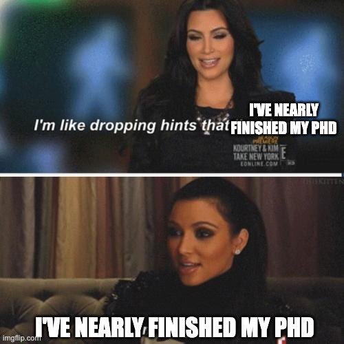 Very surreal fortnight coming home from work and not spending a few hours writing my thesis. Just comments and a redraft to go, the end is in sight! 📑