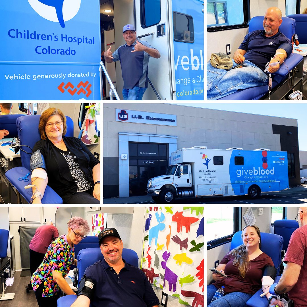 USEngineering's tweet photo. Thank you to the U.S. Engineering Rocky Mountain region team members who participated in yesterday's blood drive! And thank you to @ChildrensColo for facilitating the event. #TeamUSEngineering #LeaveALegacy https://t.co/ZrA3RNChOf