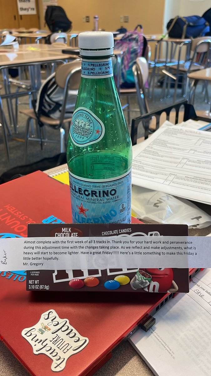 Thanks <a href="/TLGregory77/">Thomas Gregory</a> for lifting up the 8th grade teaching staff after a long week! 🍫