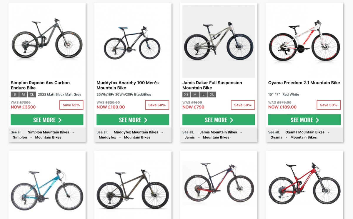 Lots of big bank holiday mountain bike deals at the moment - 40-50% off some very nice bikes at all price points. Take a look at our favourites if you're getting ready for autumn and winter off road rides >> bikesy.co.uk/dailydeals/