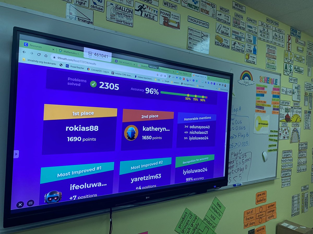 imsa_west's tweet image. How do you get 25 fifth graders to practice over 2300 multiplication facts in five minutes? Make it a game! #mathrocks #mathfluency #99mathgame @conceptschools