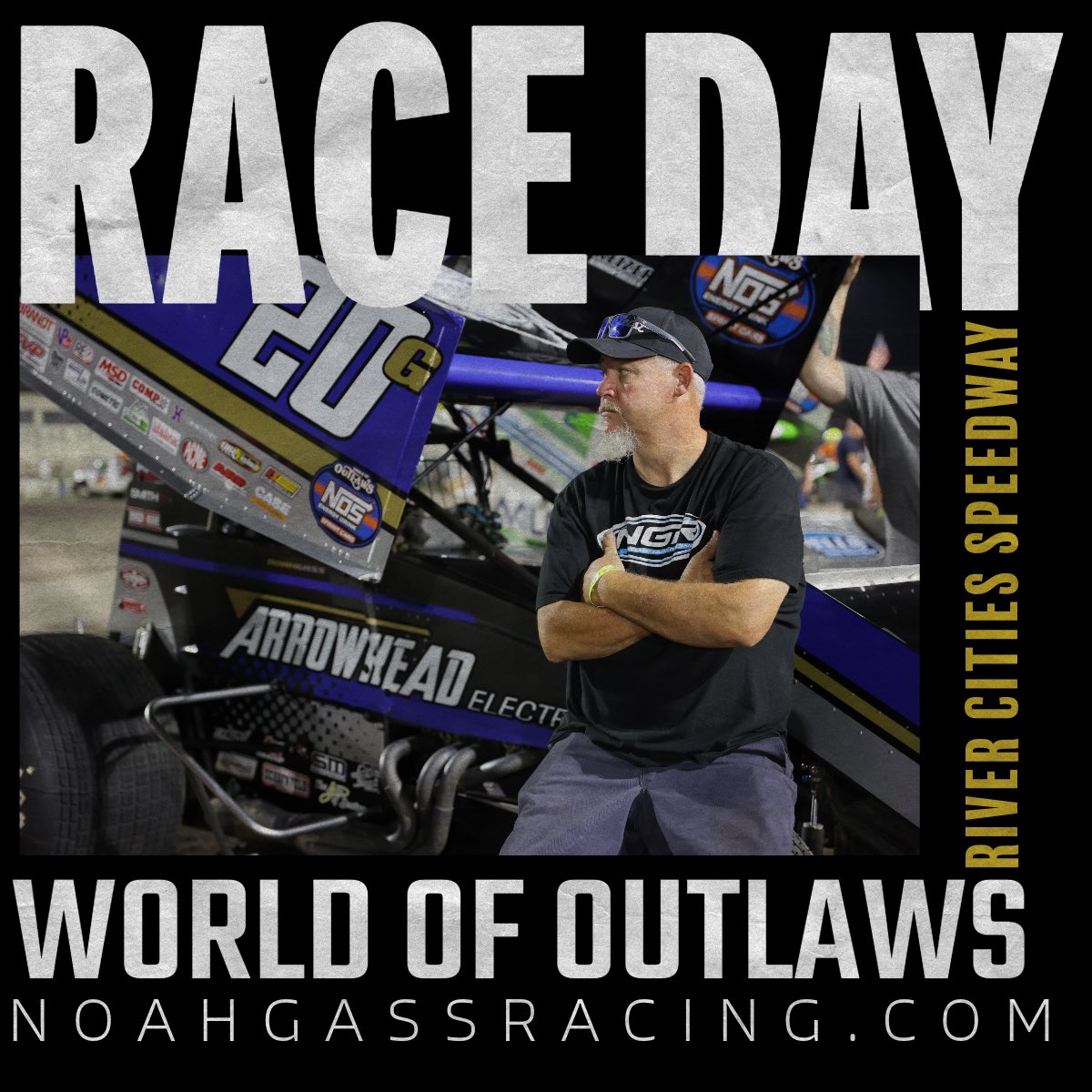 𝙍𝘼𝘾𝙀 𝘿𝘼𝙔 We are headed to one of my favorite bullrings on the @WorldofOutlaws tour tonight, @RiverCitiesND for the Gerdau Presents The 2nd Leg of The Northern Tour! Tune into @dirtvision to watch all the action 𝘓𝘐𝘝𝘌 or follow on @MyRacePass!