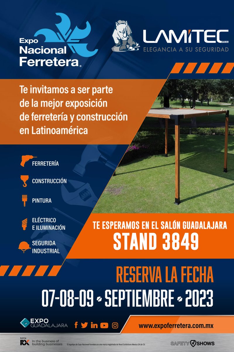 😎 👌 ¡Prepárate para La EXPO NACIONAL FERRETERA! Te esperamos este 7,8 y 9 de septiembre en el Stand 3849✅
#GrupoLamitec #ExpoFerretera #Herramientas #Construcción #innovacion