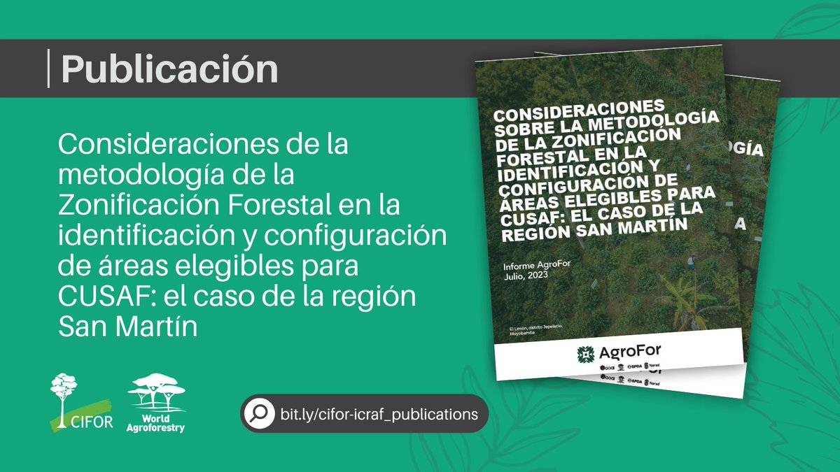 LandAllianceLAC's tweet photo. 📚 #Informe ofrece evidencia para que las entidades responsables de la implementación de las #CUSAF, realicen las mejoras correspondientes a los instrumentos técnicos que determinan el otorgamiento de derechos sobre el patrimonio forestal. https://t.co/0eB7AhF2bo
@CIFOR_ICRAF https://t.co/QFAIGxdcOw