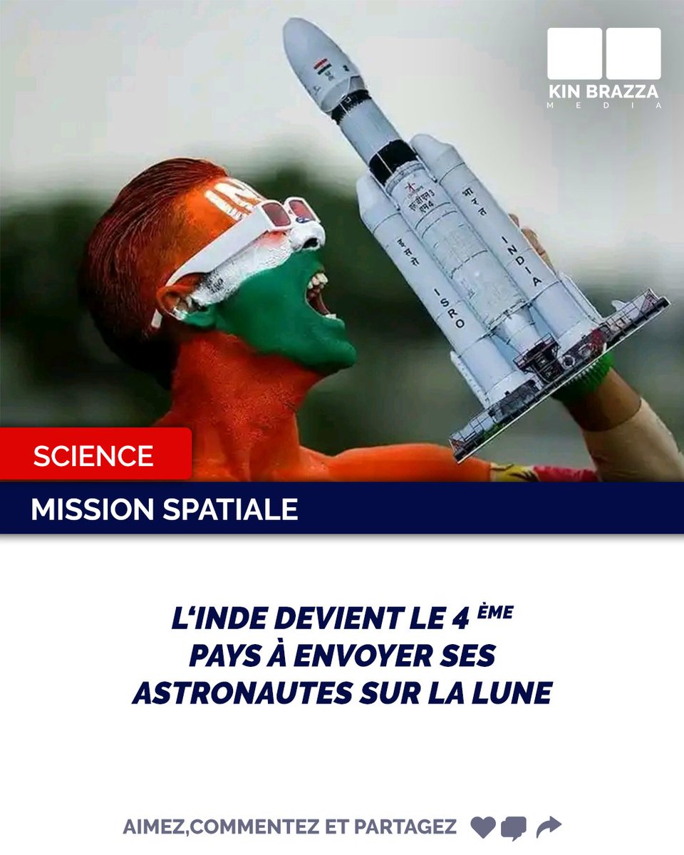 KinBrazzaMedia's tweet image. 🟥🟦 Chandrayaan-3 est le nom de la mission spatiale Indienne qui a réussi à se poser sur la lune.

#india #inde #missionspatiale #indian #indienne #discovery