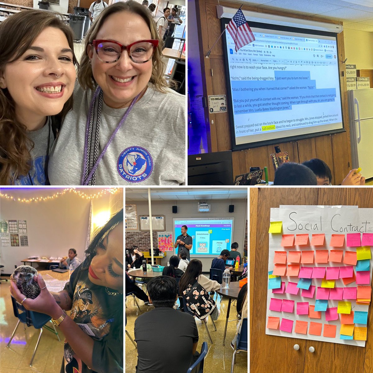 brilliantbarton's tweet photo. Thank you @ljhpatriots for letting me drop by this morning! From rich text discussions to social contracts to the cutest lil mascot- y’all are rocking it! @gavraw @imedrena @RLAinRISD @lindsay_mikulas https://t.co/vz8BseU3gx