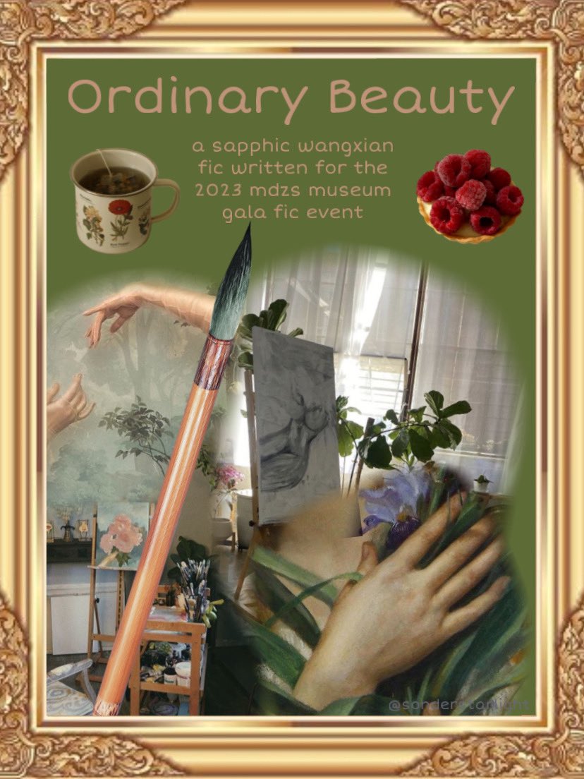 sonderstarlight's tweet photo. Ordinary Beauty 🤍
 -  6,656 Words 
 - Sapphic #wangxian <3
- Art Critic LWJ / Artist WWX 
 - Loosely inspired by the tale of Echo and Narcissus (with a happy ending) 🪞
 - Fluff, Smut, Modern Setting
 
Written for @MXTXMuseumGala #mxtxmuseumgala 🏛
https://t.co/cWRx6L8Sru https://t.co/hLoOl3hpEp