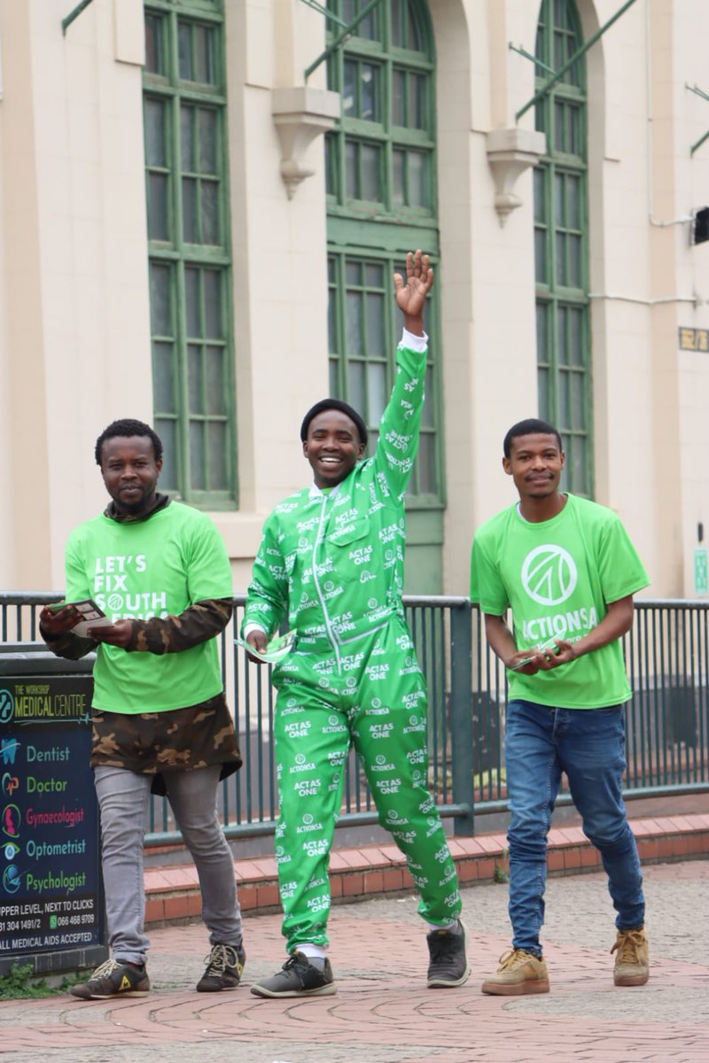 ActSA_Newcastle's tweet photo. Today @ActSA_KZN_Youth had a successful voter Education And Registration Campaign in eThekwini CBD, led by our secretary @SimphiweNdonga. Young people of KZN are ready to be #VotingForChange✊🏽

#Youth_In_Action💚🤍💚
#LetsFixSouthAfrica🛠️🇿🇦

@ActionSA_Youth @HluphiGafane https://t.co/gOZXQ1oRmb