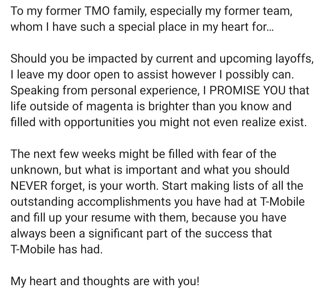 To my former TMO fam....I'm here for you!