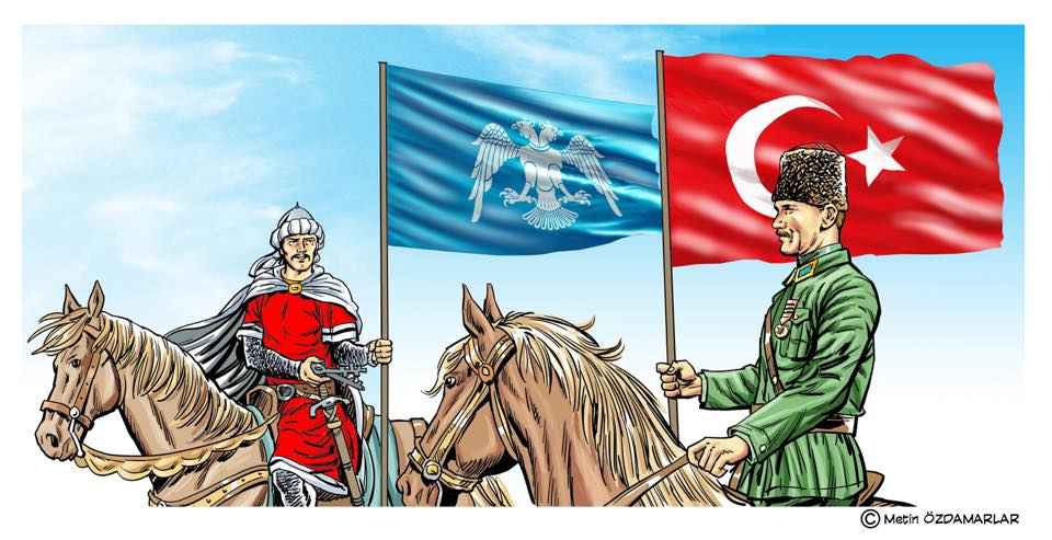 MetinOzdamarlar's tweet photo. Yıllardan 1071, tarihlerden 26 Ağustos, günlerden cumaydı. Genç komutan, Alp Arslan, kartal bakışları ile Malazgirt Ovası’ndaki 200.000 kişilik dev Bizans ordusunu izliyordu. İçinde ne şüphe ne korku vardı. Atının kuyruğunu bağladı ve üzerinde "Şehit olursam beni bununla gömün!" dediği beyaz elbisesi ile ordusuna o meşhur konuşmayı yaptı: “Galip olursak istediğimiz sonuç gerçekleşecektir. Aksi takdirde şehit olarak cennete gideriz. Beni izlemek isteyenler gelsinler. İstemeyenler ise serbestçe dönebilirler. Bugün, burada, ne emreden bir sultan ne de emir alan bir asker vardır. Bugün ben de sizlerden biri olarak, sizinle savaşacağım.” Bu konuşmasının ardından bozkırın 50.000 profesyonel savaşçısı düşman ordusuna fırtına gibi saldırdı. Hilal taktiği ile önce Bizans ordusunu merkeze çekti sonra hilalin uçlarını kapatıp Bizans ordusunu darmadağın edip Anadolu’nun kapısının anahtarlarını fırlatıp attı!

Bu savaştan tam 851 yıl sonra aynı gün 1874 metrede, Kocatepe’de başka bir genç komutan,  Başkomutan Mustafa Kemal Paşa, taarruz emrini vermek için sisin dağılmasını bekliyordu. Zaferden bir an bile şüphe etmiyordu. Saat tam 05.30’da tepelerde yankılanan emrini verdi: “Ateeeeş!” 327 Türk topu gümbürdemeye başladı. Türk topçusunun “ölüm püskürten” baraj ateşi 20 dakika sürdü. Toplar sustu. Ardından alevlerin ve dumanların arasından “bir film karesi” gibi Türk askerleri “Allah! Allah!” nidalarıyla çıktı. Mehmetçik; tel örgüleri kesmeye bile gerek görmeden, Yunanlarca “çok güçlü”, “asla aşılamaz” olduğu vurgulanan, İngiliz kurmayının raporlarında “Eğer Türkler bu siperleri dört beş ayda işgal ederlerse bir günde aldıklarını iddia edebilirler.” dediği; Türk halkı çalıştırılarak açılan, kat kat demir ve tel örgülerle güçlendirilmiş, hatta mayınlarla desteklenmiş, derinliği yer yer yirmi metreye ulaşan siperlerine girdiler. Ölüm kusan Yunan makineli tüfeklerinin üzerine bir gül bahçesine girer gibi çıplak ayaklarla -taşlık arazide çarıkları parçalandığı için- daldı.Asla aşılamaz denilen düşman hatları iki günde aşıldı. Silahları elinden alınmış bir millet küllerinden doğdu, dirildi, düşmanın üzerine sel gibi akmaya başladı. 26 Ağustos’ta başlayan taarruz amansız takiple Türk ordusunun 9 Eylül’de İzmir’e girmesiyle son buldu. 18 Eylül’de Batı Anadolu’da tek bir Yunan askeri bile kalmadı!

Alp Arslan bu toprakları vatan yapmıştı, Mustafa Kemal Paşa o vatanın elimizde kalmasını sağladı. Türk ordusunun eşsiz iki komutanına sonsuz saygıyla. Ruhları şad olsun…