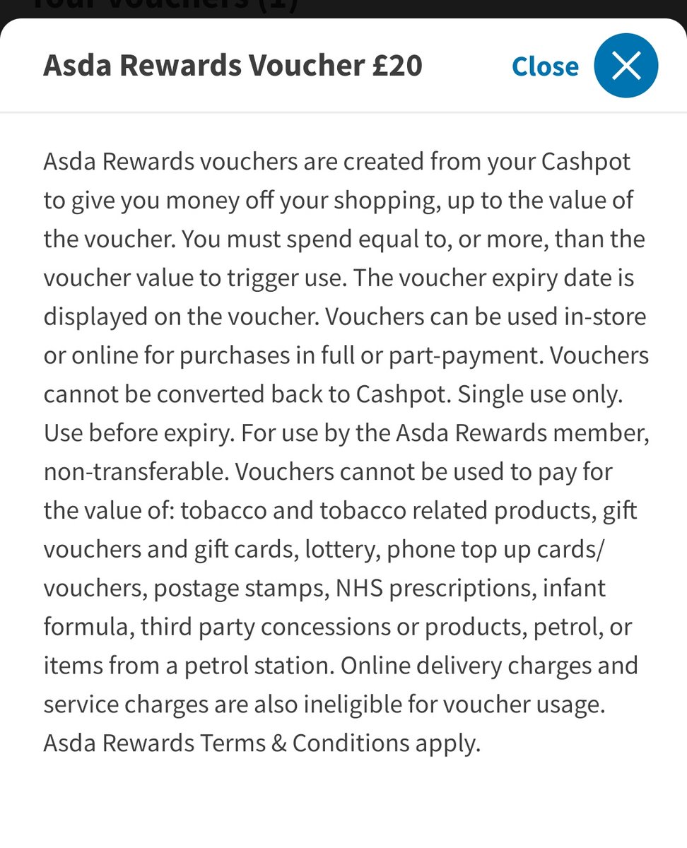 _StaceFaceH's tweet photo. @AsdaServiceTeam Is there anyway of using my voucher I've just earned on cashpot on the @Georgeatasda website? Doesn't mention George being a restriction, but eVoucher says otherwise 🤔 https://t.co/6M4YVTx63C