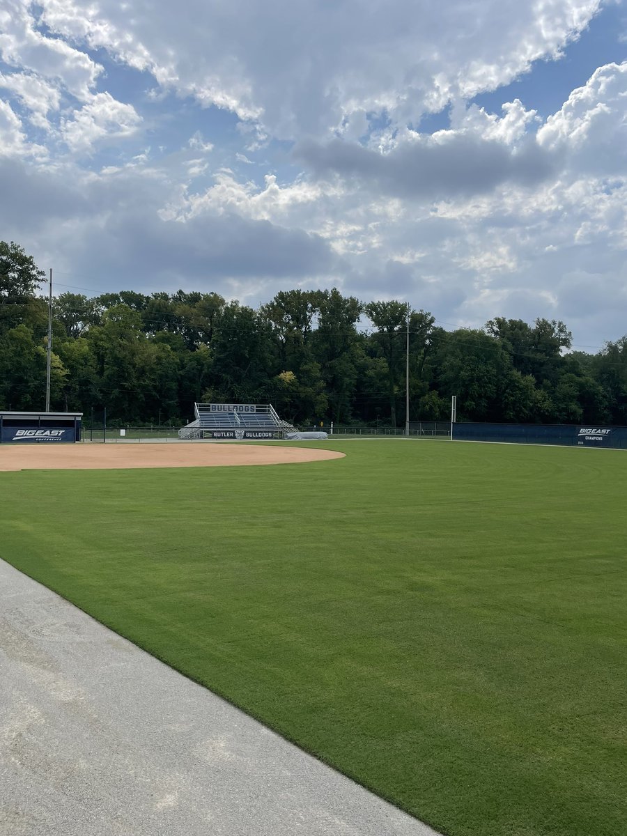 I know I am biased, but there aren’t many other natural playing surfaces that I would rather play on! Lost about a 1/3 of our Bermuda coming out of spring and it has been a job to get it back! Love this place!  Ready for fall ball!