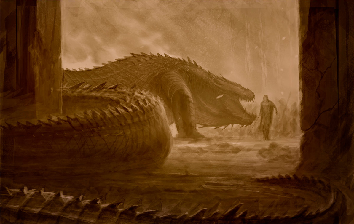 The Silmarillion on X: ''Turin confronts Glaurung'' by Turner Mohan.   / X