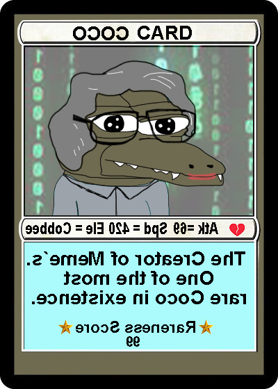 arwyn_official's tweet photo. Another card "OCOCERAR" rejected by the eminent RARECOCO "scientists". ๐ฉโ๐ฌ
Perhaps the Joke was better made by this other meme.. Seen on @kaleidoscopexcp this morning. By someone else lol. #memeparody #fakefakes #rarerejects #fakecoco https://t.co/WDKNrdUoYg