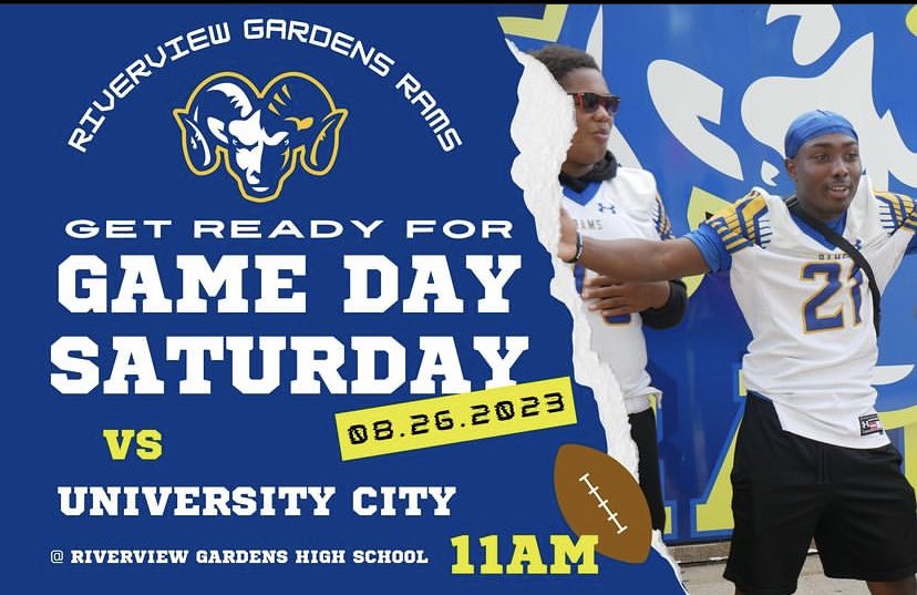 RGHSRamsFB's tweet photo. Tomorrow is almost here!!!!!
๐ โ-City
๐ #ViewTime 11:00 a.m.
๐ #DaView (Riverview Gardens High School)
#Rams https://t.co/5BMm5DNcbm