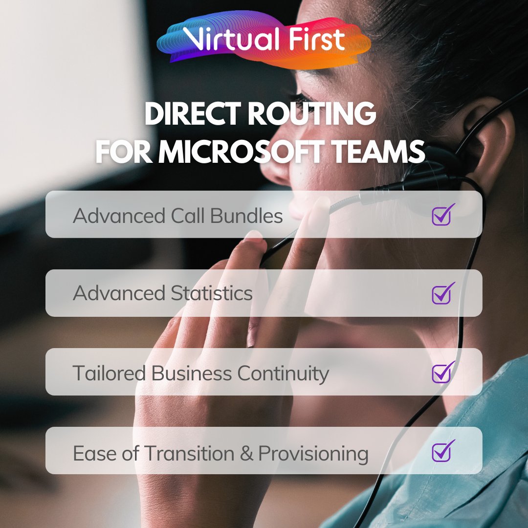 virtual_first's tweet image. Experience advanced call bundles, comprehensive statistics, tailored business continuity, seamless transition, and anywhere access. Upgrade your communication strategy today.

#directrouting #microsoftteams #businesscommunicationsolutions